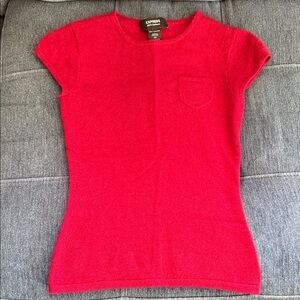 Express Women's Vibrant Red Short Sleeve Tee- size XS